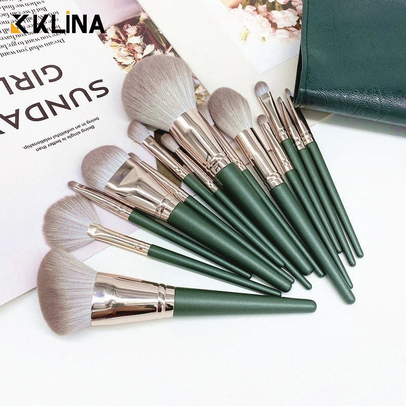 KLINA 14Pcs Makeup Brushes Soft Makeup Tools Cosmetic Powder Eye Shadow Foundati