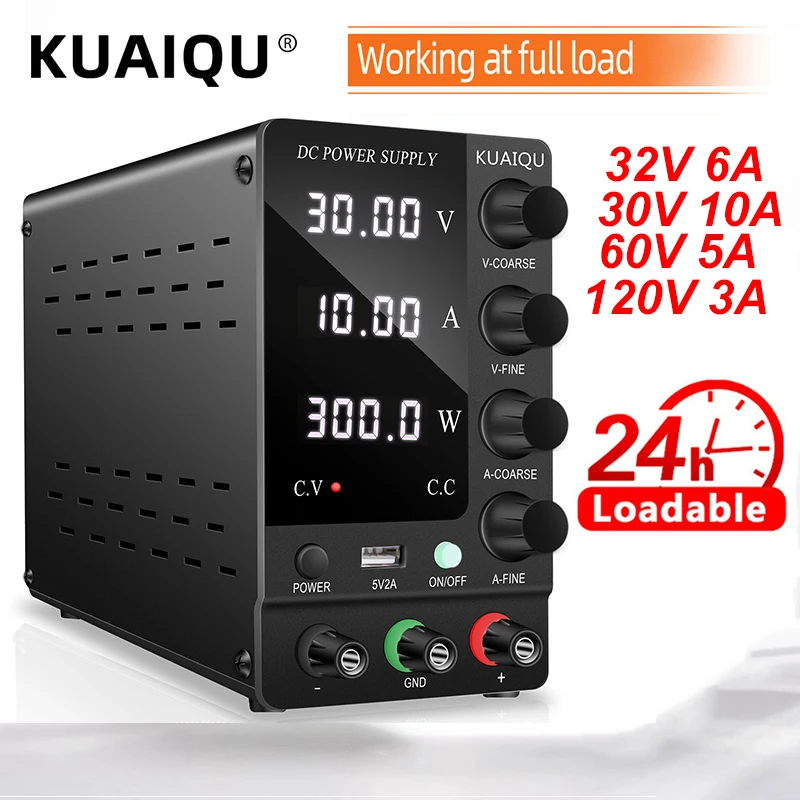 KUAIQU DC Laboratory Power Supply 30V 60V 120V Adjustable Voltage Regulator Benc