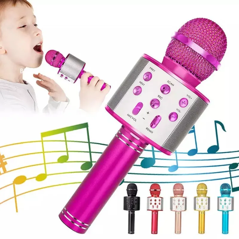 Karaoke Bluetooth Speaker With Microphone,Rechargeable Portable Voice Changer Wi