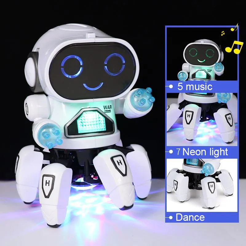 Kids Dance Robots Music LED 6 Claws Octopus Robot Birthday Gift Toys For Childre