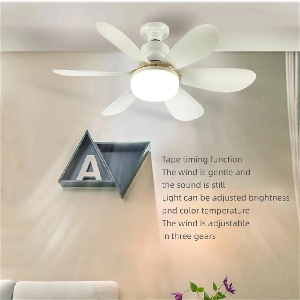 LED 40W ceiling fan light E27 with remote control for dimming, suitable for livi