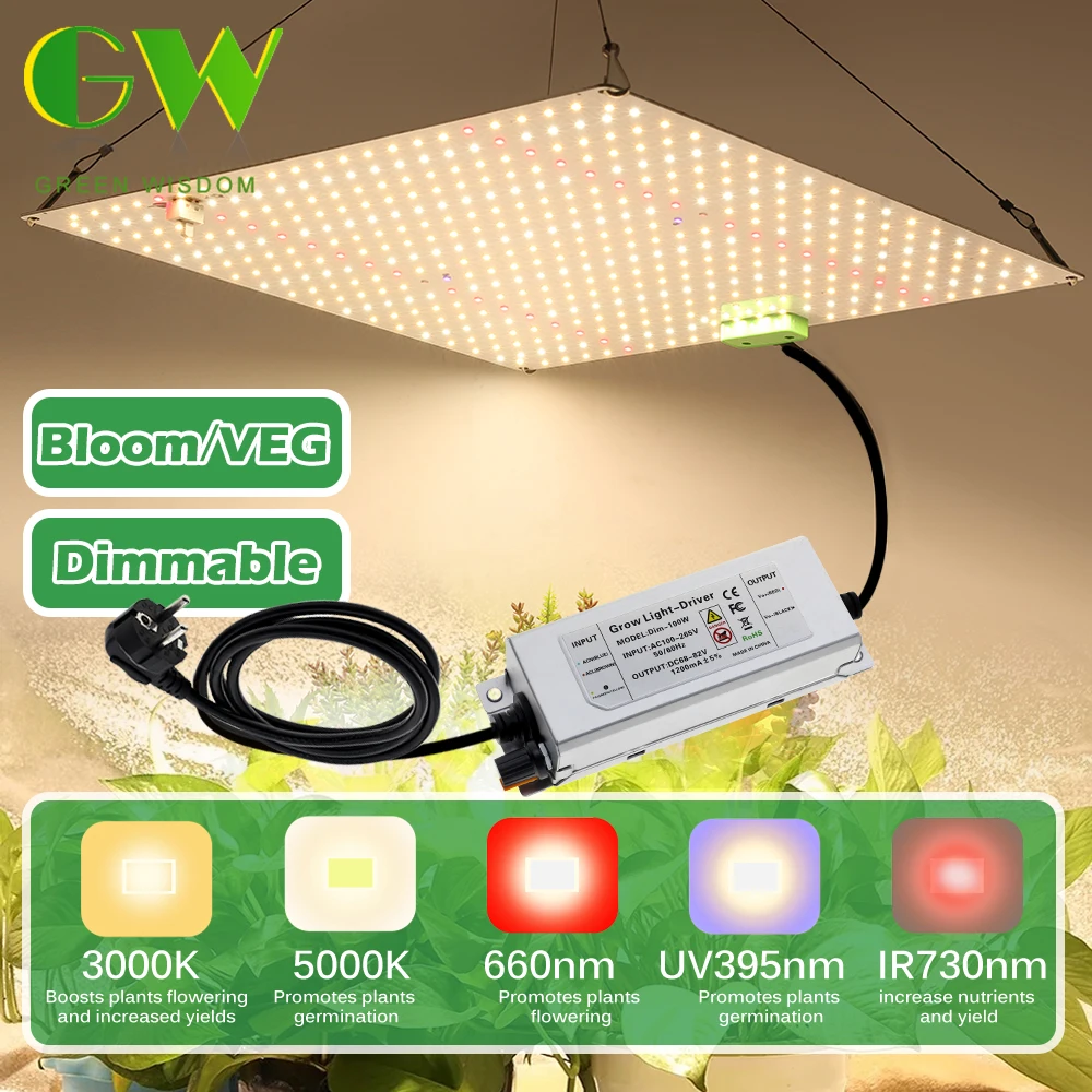 LED Grow Light LM281B 1500W High PPFD Full Spectrum Phyto Lamp for for plants te