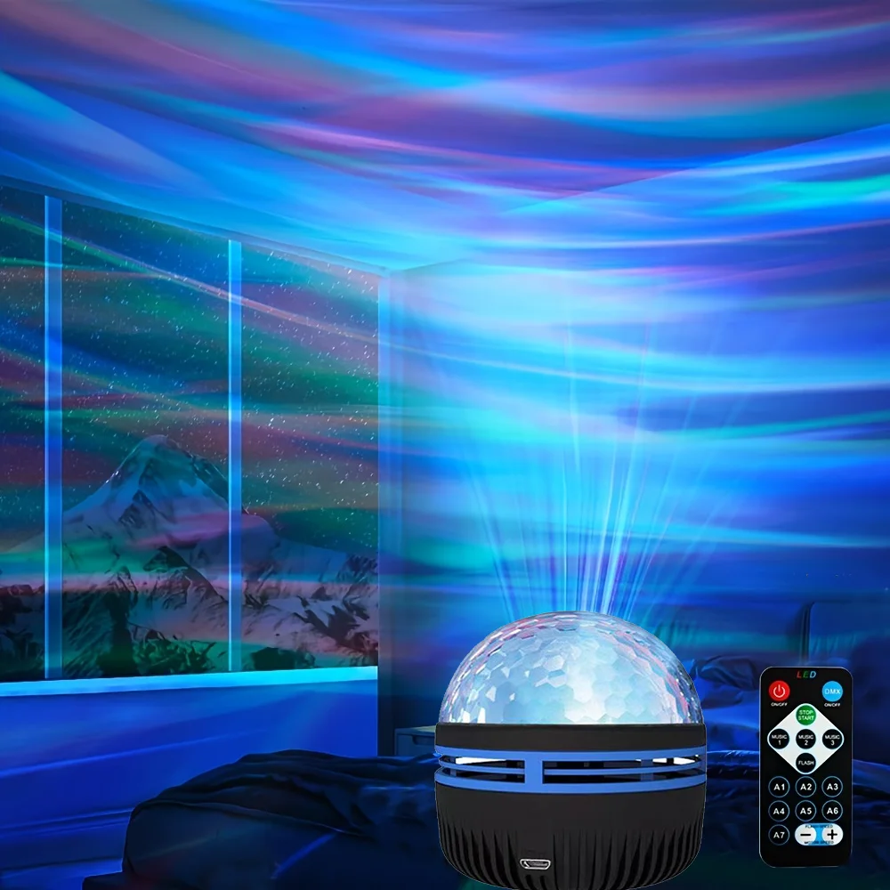 LED Water Pattern Starry Sky Light Remote Control Aurora Projection Light USB Pl
