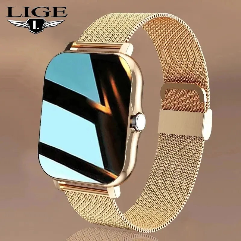 LIGE Smart Watch For Men Women Gift Full Touch Screen Sports Fitness Watches Blu
