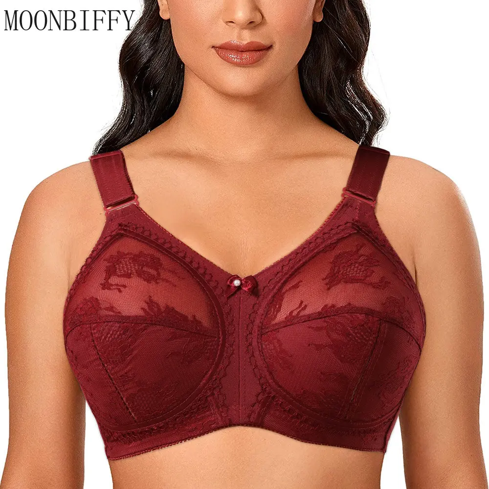 Large Size Sexy Bra for Women Ladies Underwear Translucent Lace Chiffon Wireless