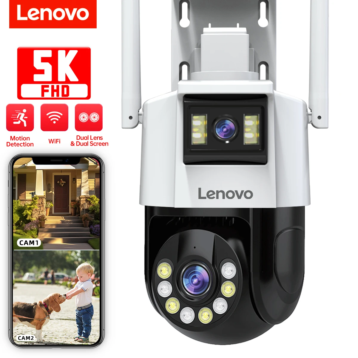 3MP 5MP PTZ WIFI IP Camera Audio CCTV Surveillance Smart Home Outdoor 4X Digital