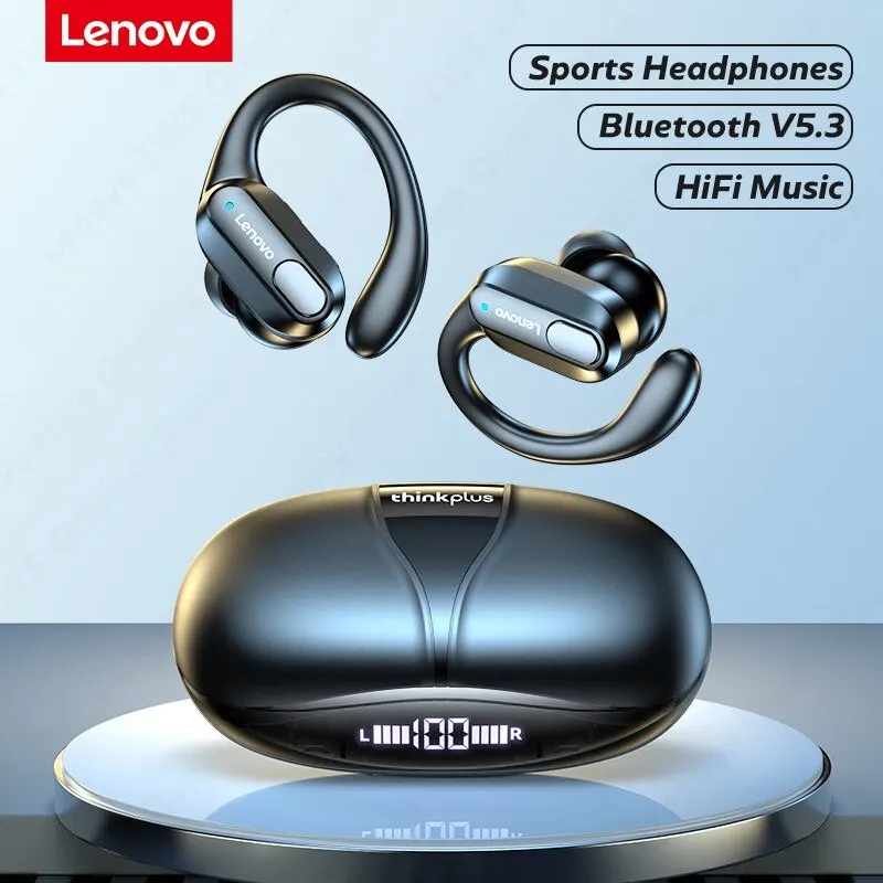 Lenovo XT80 Sports Wireless Headphones with Mics, Button Control, LED Power Disp