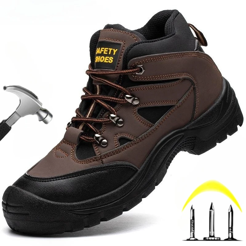 Lightweight Men Safety Botas Men Work Safety Shoes Anti-puncture Steel Toe Cap N