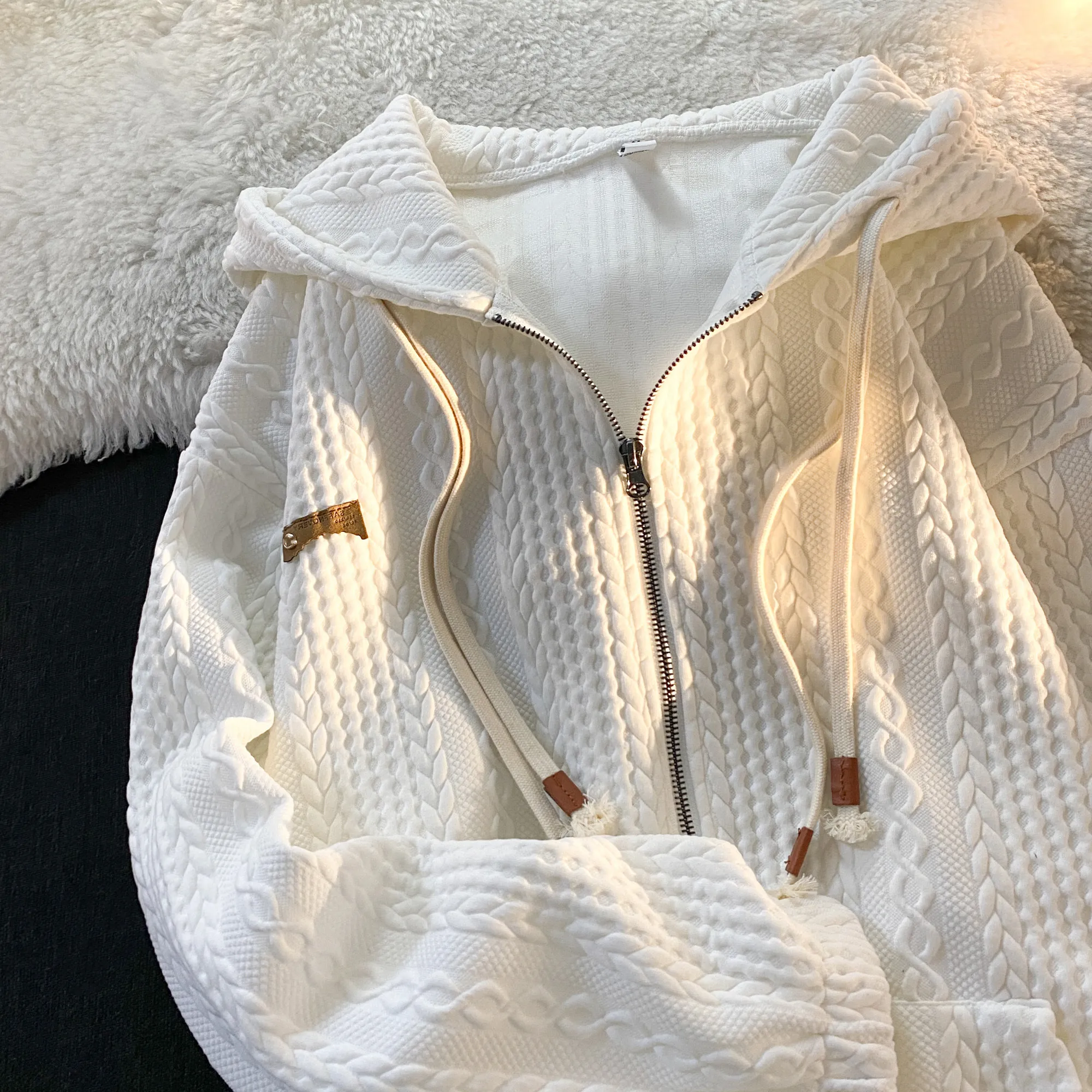 Loose Zip Up Hoodies with Pocket Vintage Zipper Hooded Sweatshirts Women Streetw