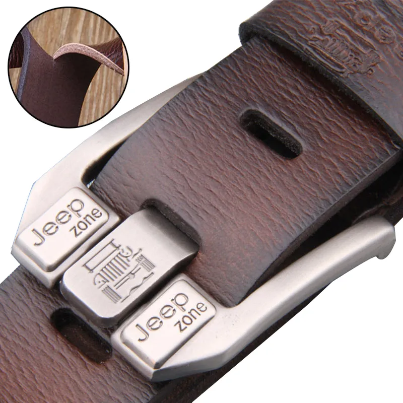 Luxury Belt for Men Genuine Leather Belt Metal Pin Buckle High Quality Famous Br