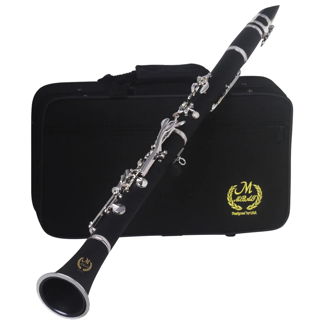 M MBAT Clarinet Bb Clarinet 17 Keys 6 Rings Black Blackwinds Professional Woodwi