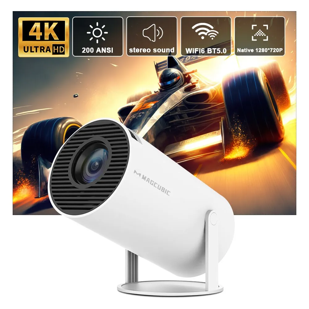Magcubic Projector Hy300 4K Android 11 Dual Wifi6 200 ANSI Allwinner H713 BT5.0 