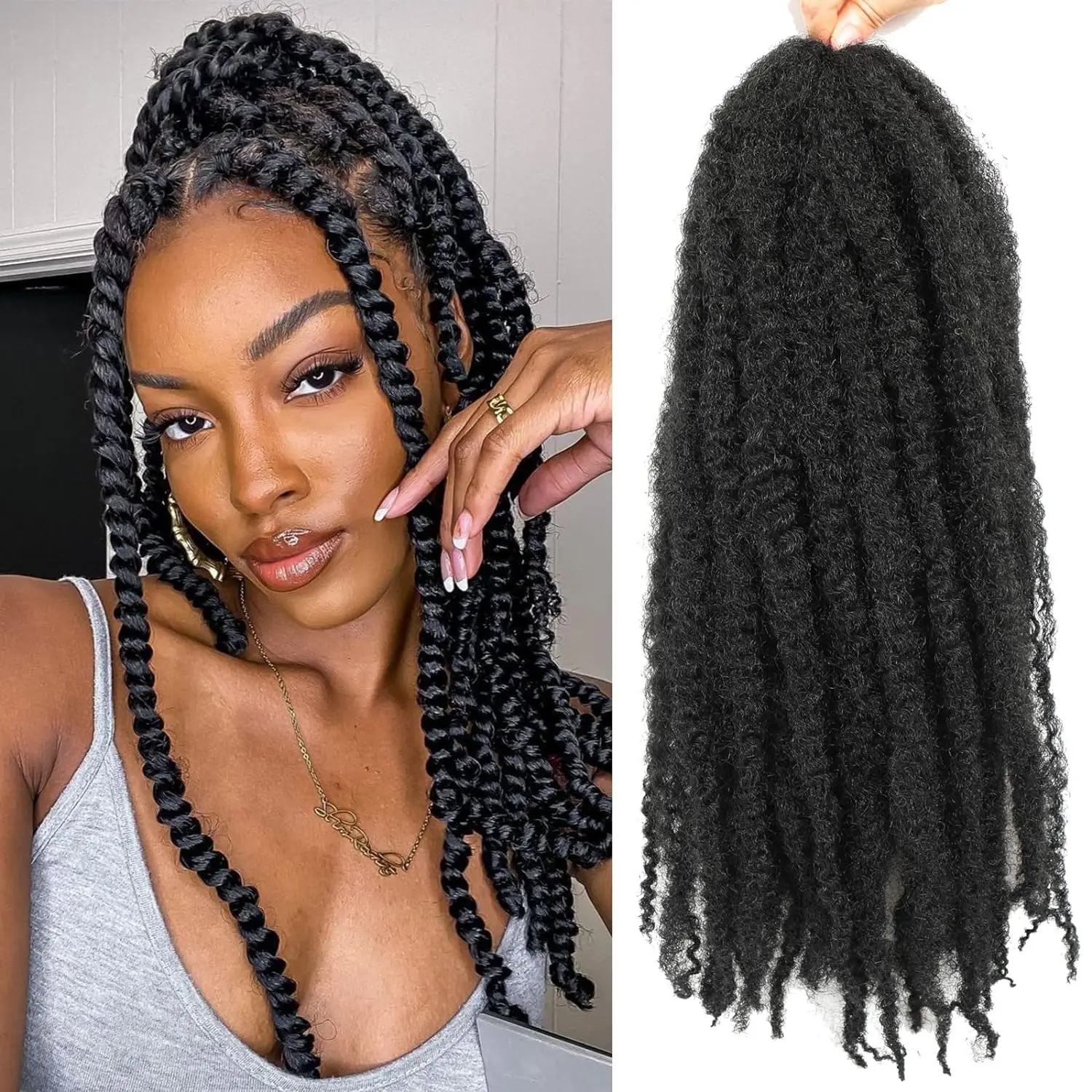 Marley Twist Flechten Haar Häkeln Zöpfe lange Afro verworrene synthetische Kanek