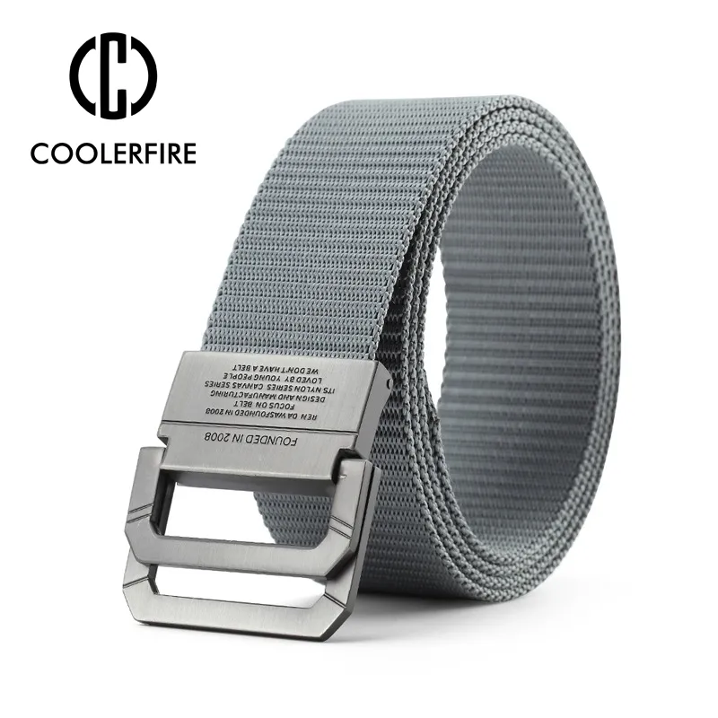 Men Belts Automatic Buckle Metal Webbing Belts for Men Canvas Nylon High Quality