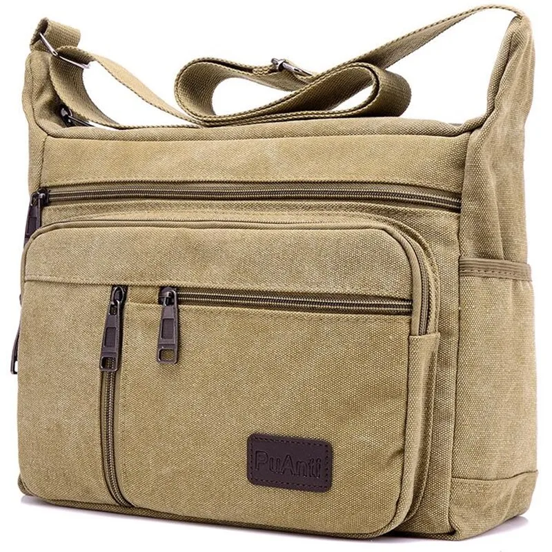 Men Canvas Shoulder Bags Casual Tote Travel Men's Crossbody Bag Luxury Messenger