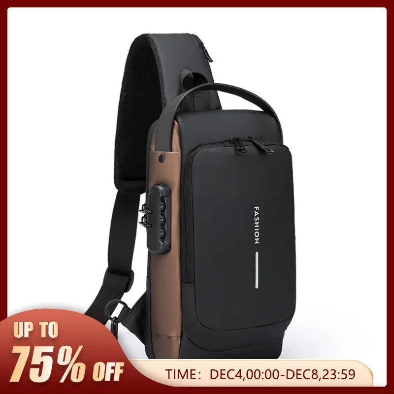 Men Multifunction Anti Theft USB Shoulder Bag Man Crossbody Cross Body Travel Sl