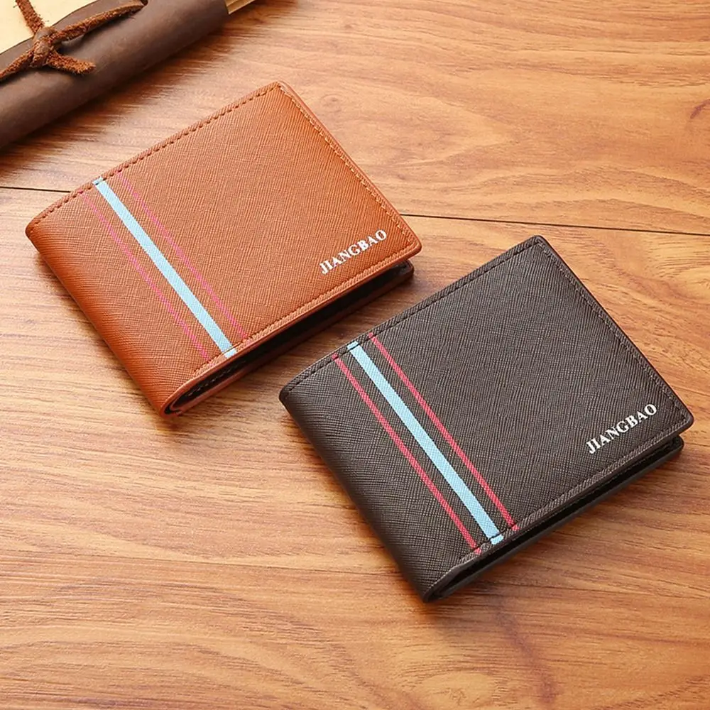 Men PU Leather Wallets Men's Short Causal Purses Male Folding Wallet Coin Card H