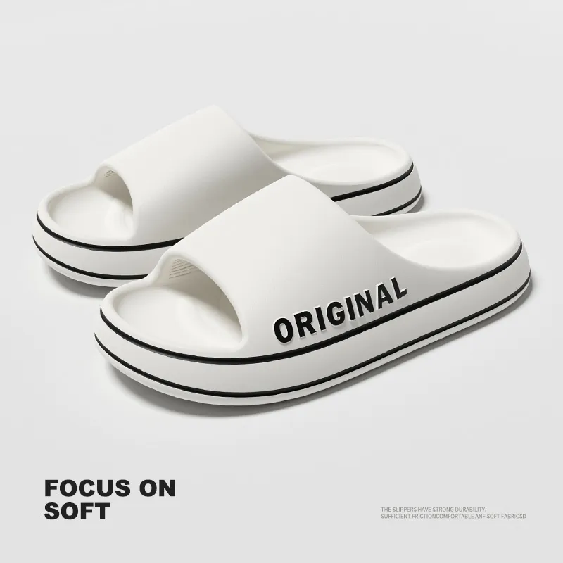 Men Thick Sole Summer Beach Slides Bathroom Anti Slip Slipper Soft Sandals Simpl