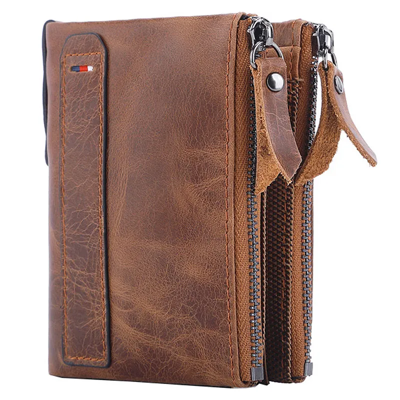 Men Wallets 100% Genuine Cow Leather Short Card Holder Leather Men Purse High Qu