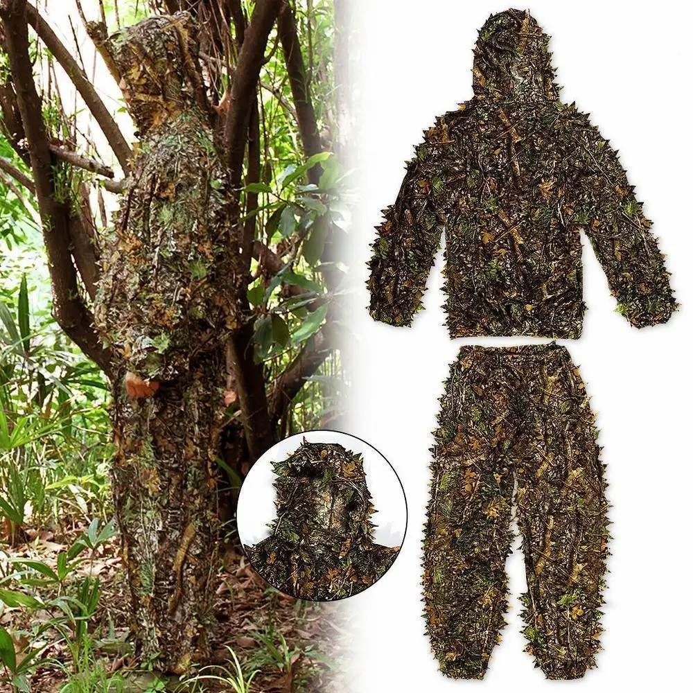 Men Women Kids Outdoor Ghillie Suit Camouflage Clothes Jungle Suit CS Training L