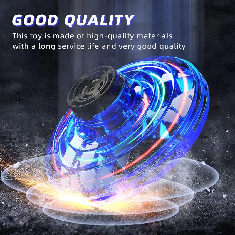 Mini Flying Spinner Luminous UFO Drone Hand Operated Flyorb Fly Fidget Toys Chil