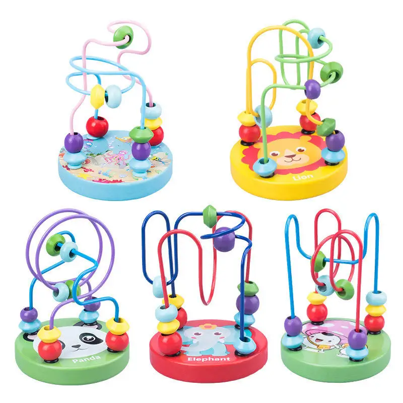 Mini Wooden Maze Circles Around Beads Abacus Math Puzzle Baby Toy Montessori Edu