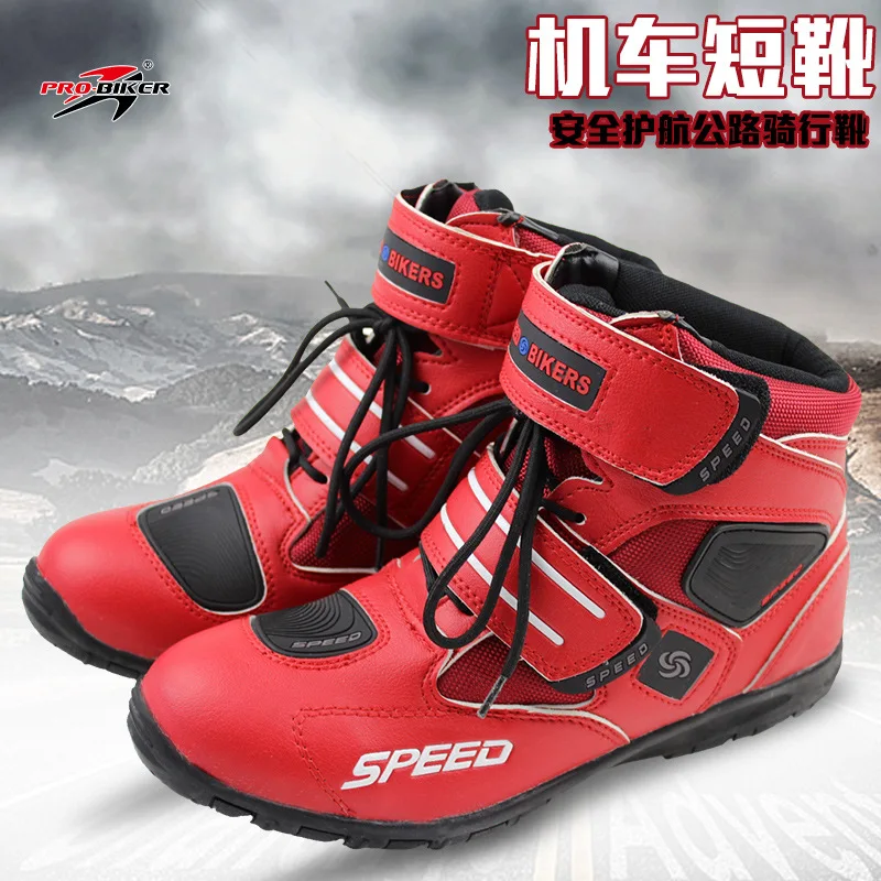 Motorcycle Boots PRO-BIKER High Ankle Racing boots BIKERS leather race Motocross