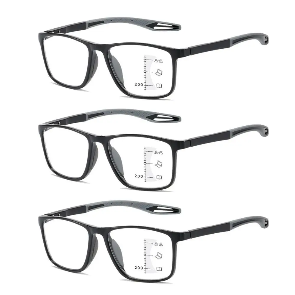 Multifocal Progressive Reading Glasses TR90 Frame Men Women Anti-blue Light Spor