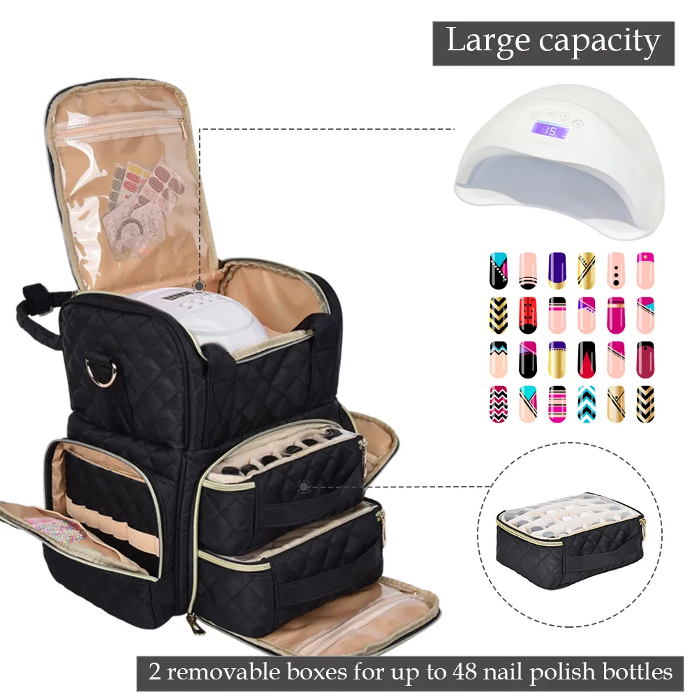 Nail Polish Organizer Bag Portable Nail Polish Storage Bag Removable Large Capac