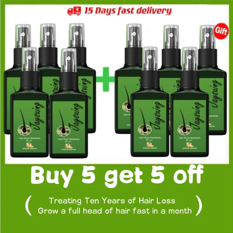 Natural Ginger Hair Growth Spray Hair Roots Fast Grow Anti Hair Loss Essence Liq