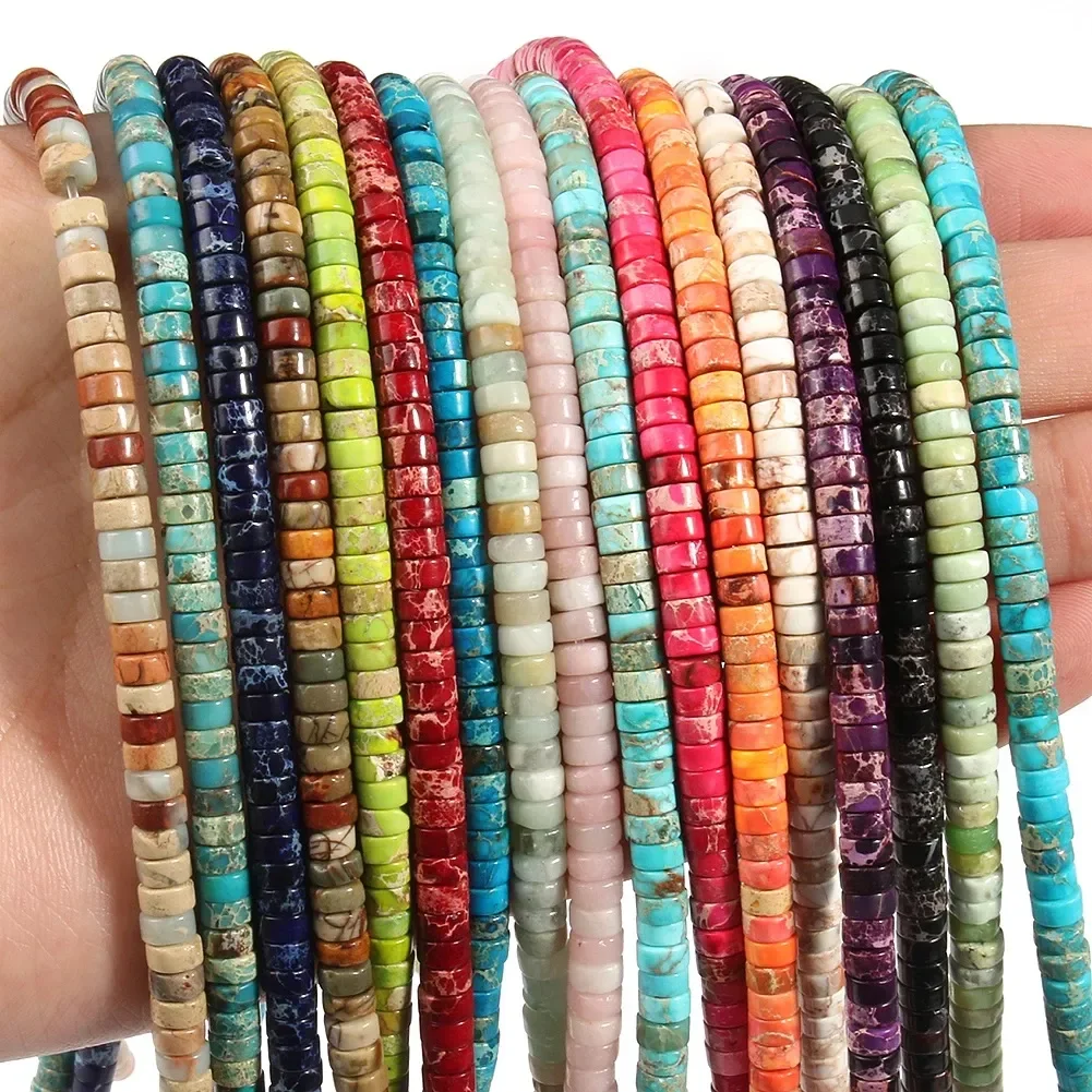 Natural Sea Sediment Turquoises Imperial Jaspers Snakeskin Stone Cylinder Flat S