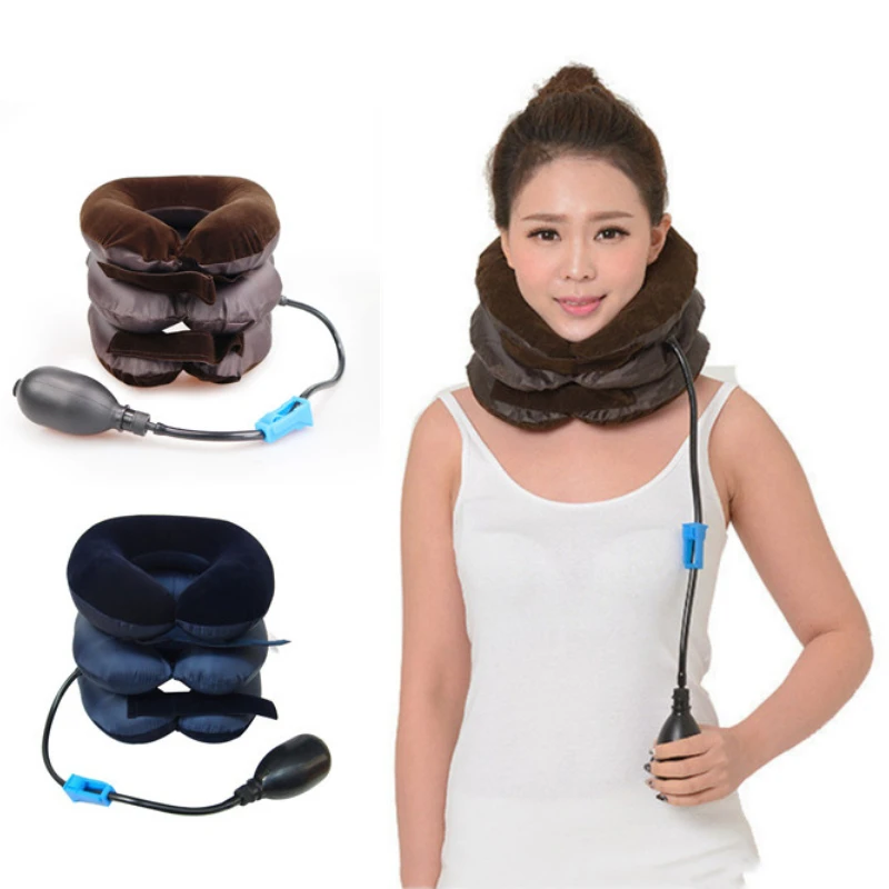 Inflatable Neck Stretcher Support Air Cervical Traction 3 Tubes Neck Braces Stre