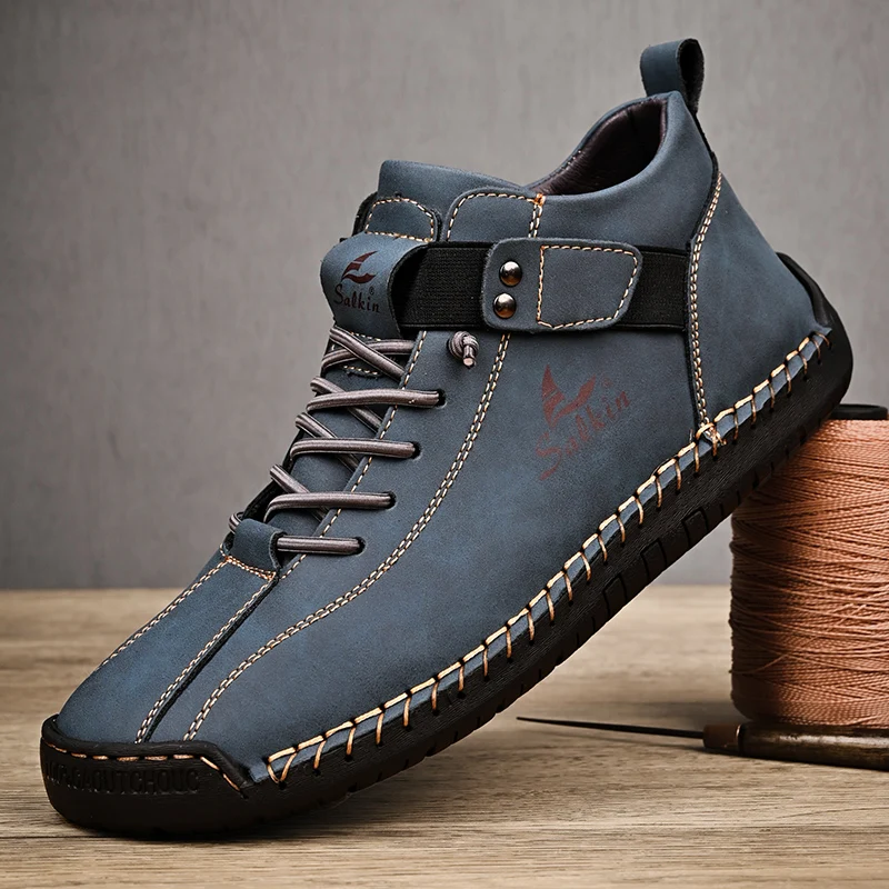 Handmade Leather Casual Men Shoes Design Sneakers Man Breathable Leather Shoes M