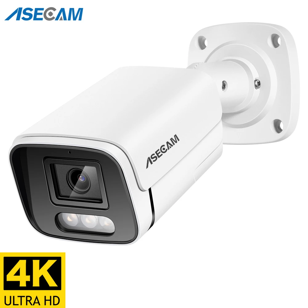 New 4K 8MP IP Camera Audio Outdoor POE H.265 Onvif Metal Bullet CCTV Home 4MP Co