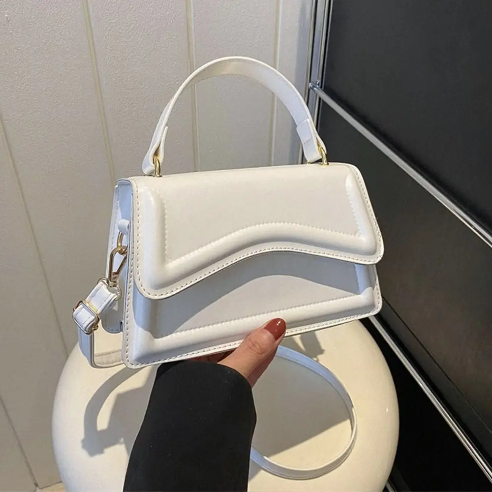 High Quality PU Leather Handbag Purse Women's Bag Solid Color Shoulder Crossbody