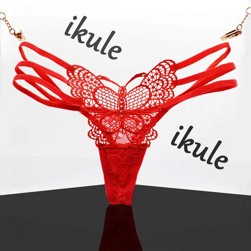 New G String Sexy women's underwear butterfly embroidery transparent sexy pantie