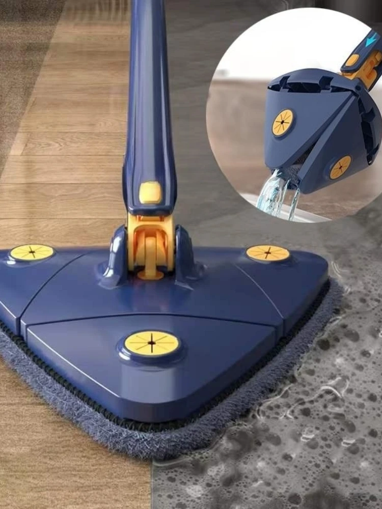 New Iengthened Triangular Mop 360-Degree Telescopic Rotatable Adjustable Floor C