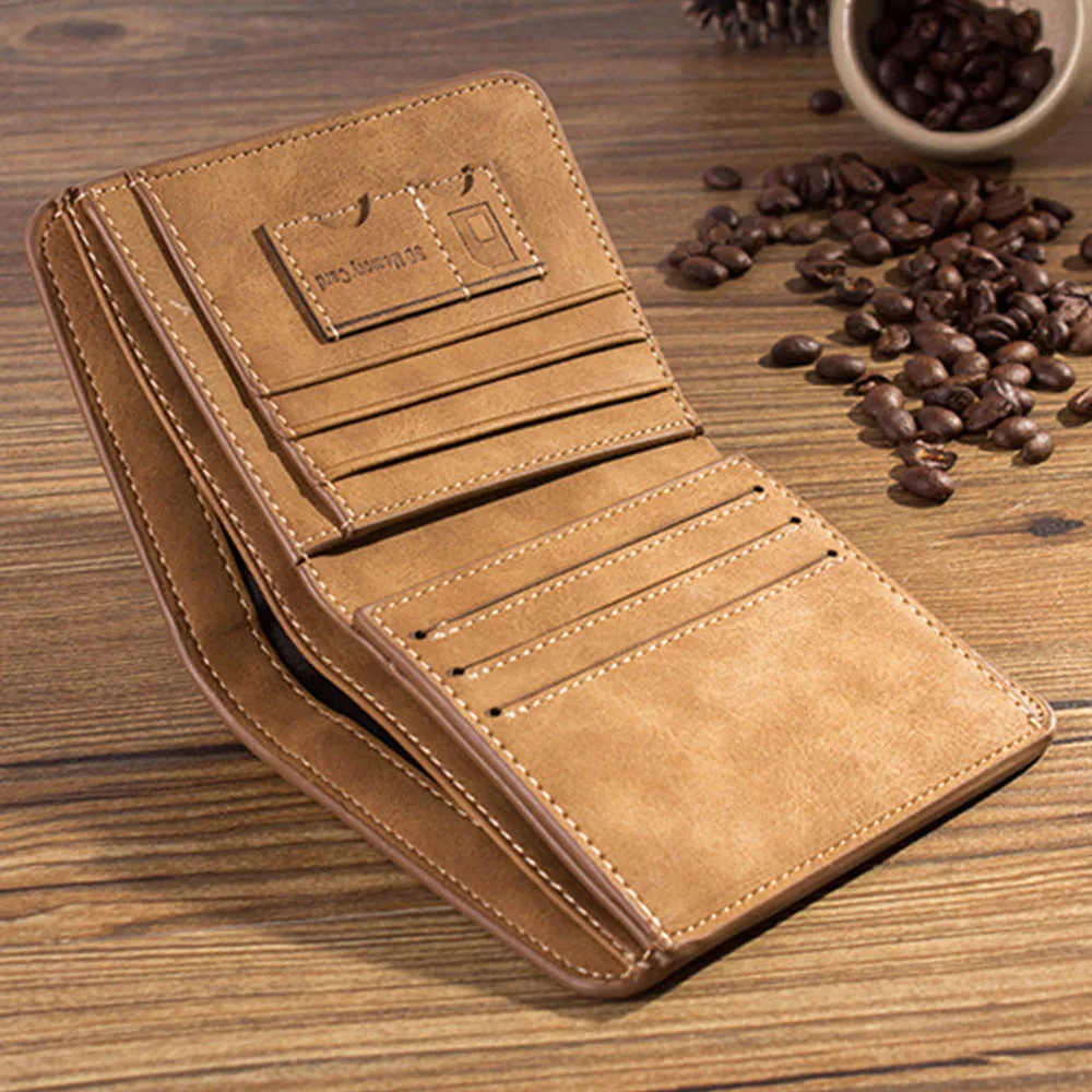 New Men Wallets Credit Card/ID Holder Vintage Brand Male Wallet High Quality PU 