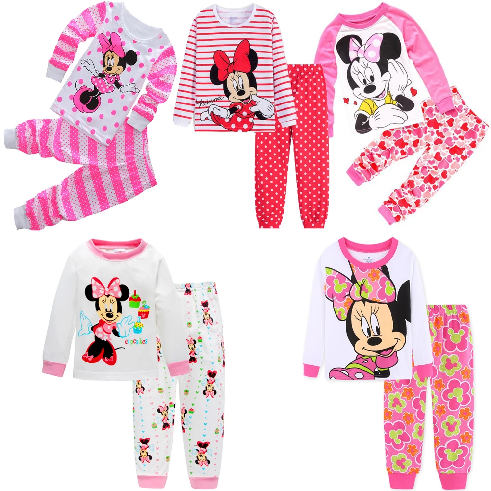 New Spring Autumn Children's Clothing Sets Minnie Many styles girl Sleepwear Kid