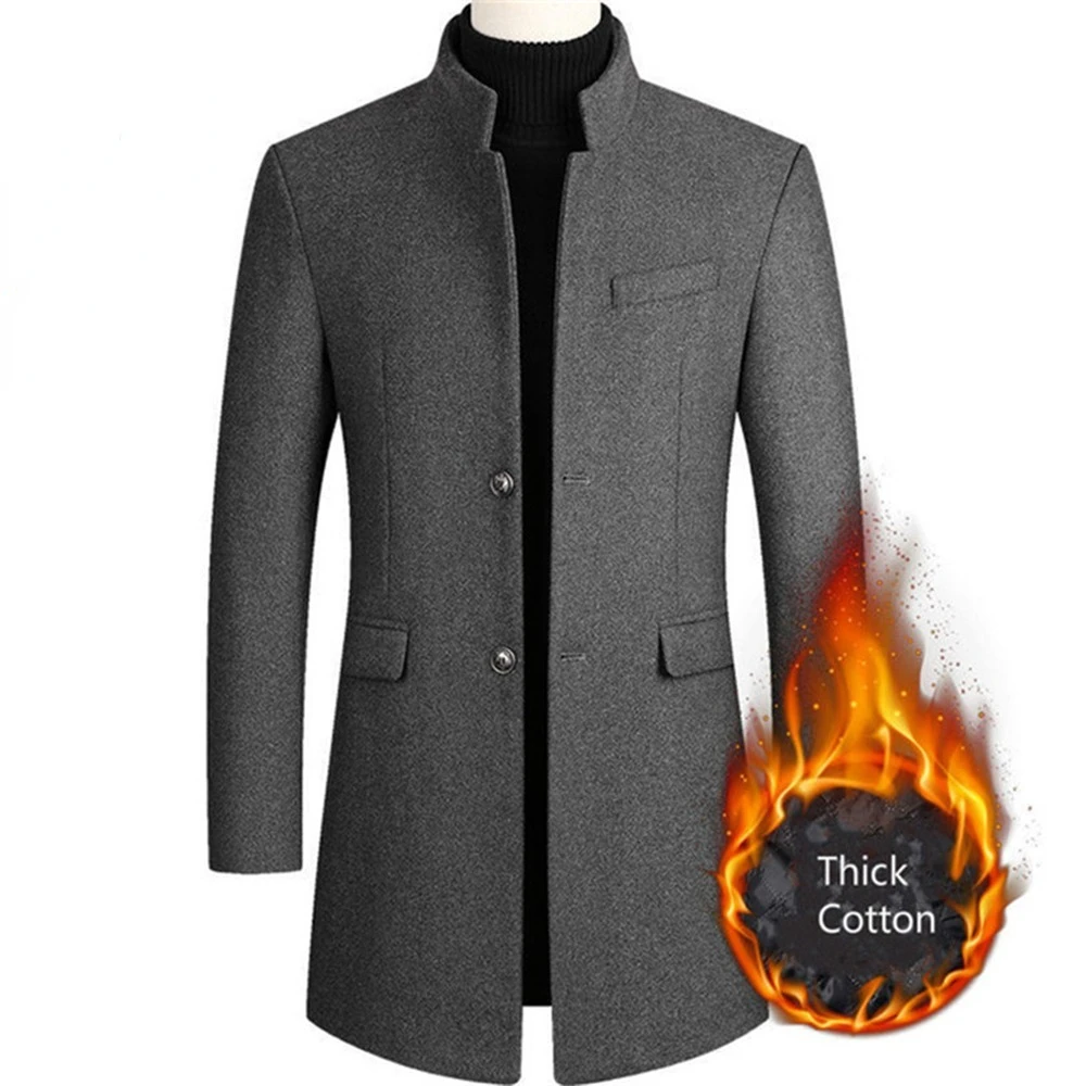 New Winter Fashion Men Slim Fit Long Sleeve Cardigans Blends Coat Jacket Suit So