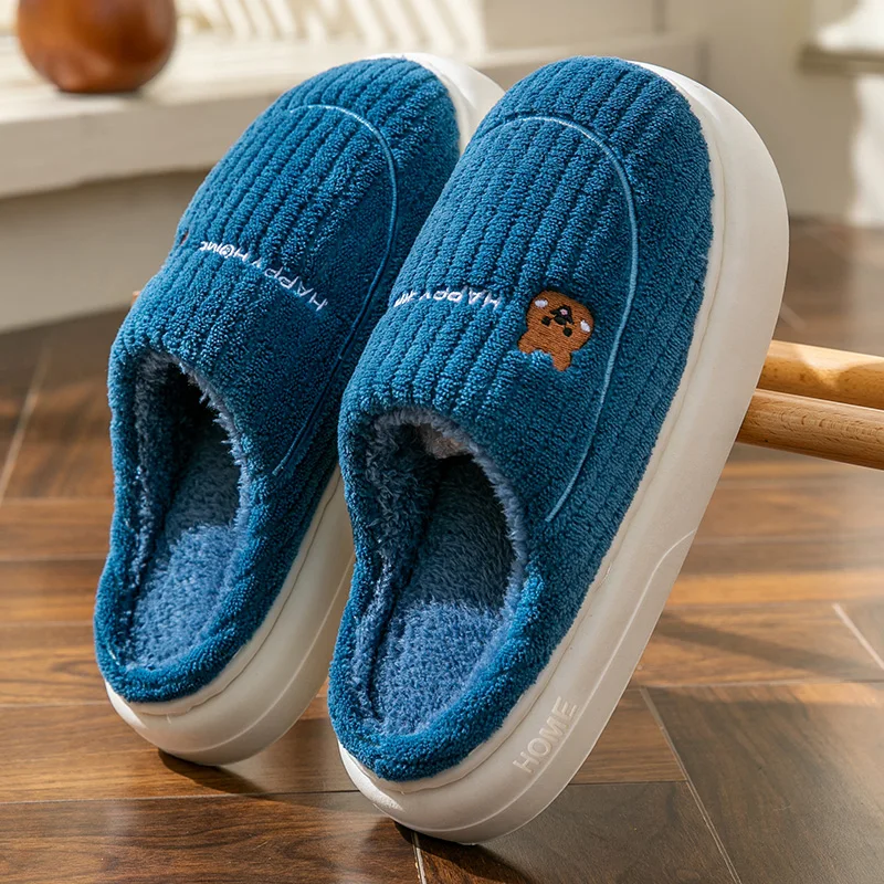 New Winter Soft Sole Mens Indoor Floor Non-slip Slides Bedroom Flat Toe Wrap War
