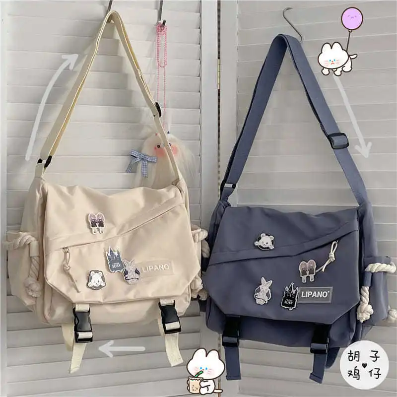 Nylon Handbags Shoulder Bag Large Capacity Crossbody Bags for Teenager Girls Men