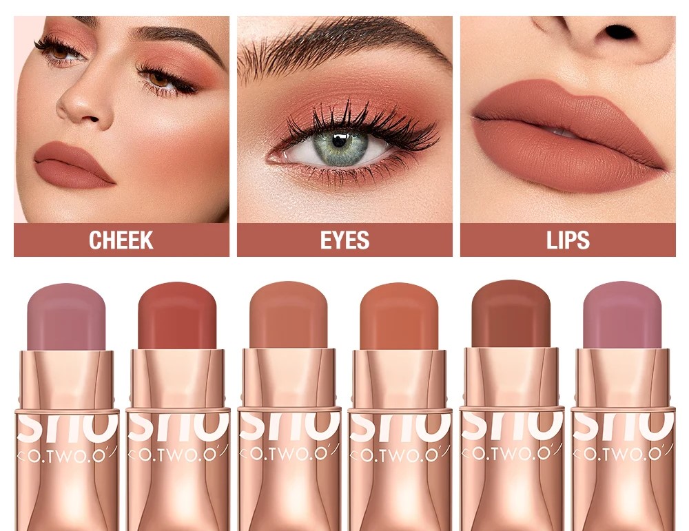 Matte Lipstick Long Lasting Permanent 3 In 1 Waterproof Lip Tint Sexy Red Pink L