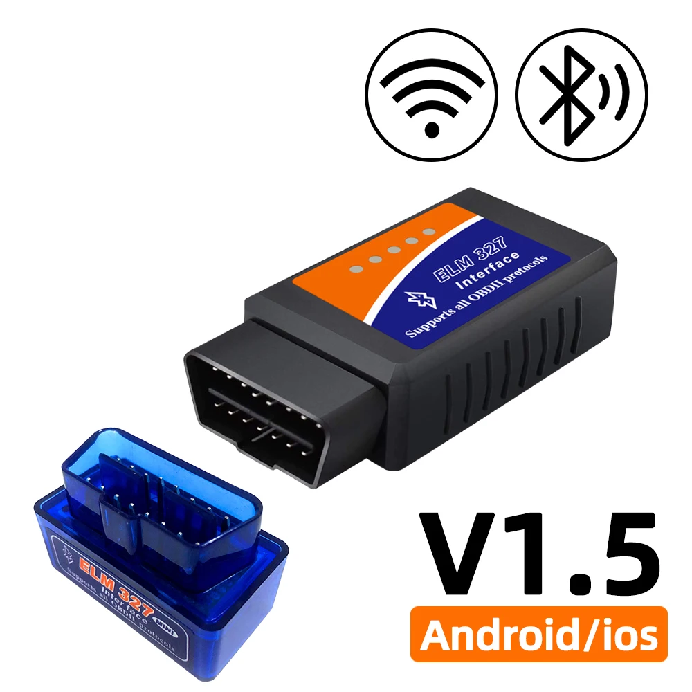 Scanner ELM327 Car Diagnostic Detector Code Reader Tool V1.5 WIFI Bluetooth OBD