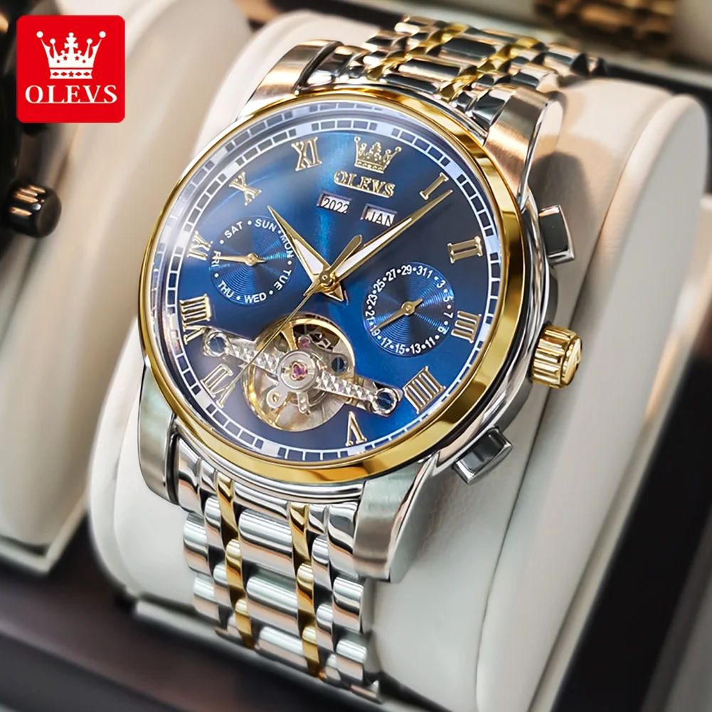 OLEVS Men's Watches Automatic Mechanical Business Wristwatch Waterproof Stainles