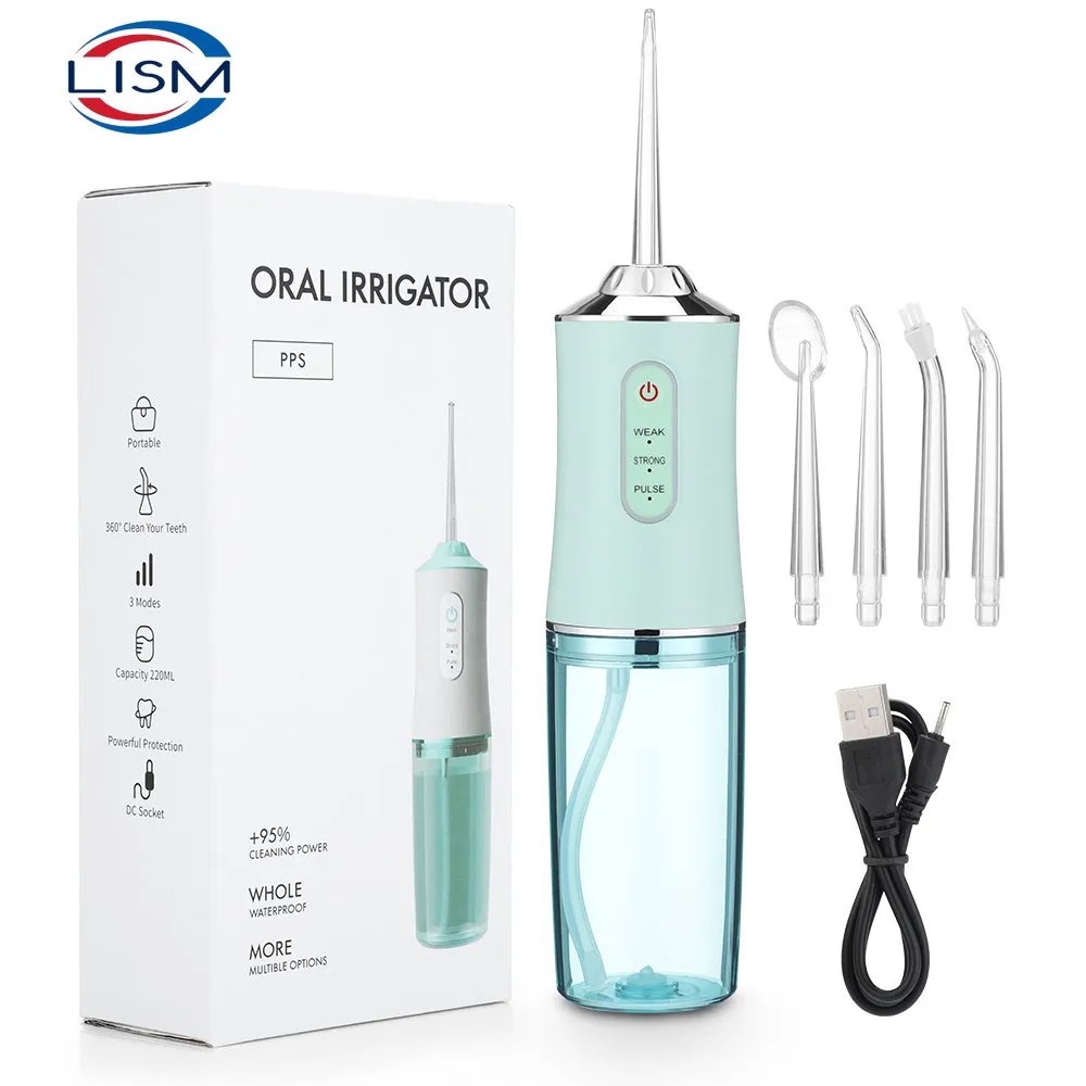 Oral Irrigator Portable Dental Water Flosser USB Rechargeable Water Jet Floss To