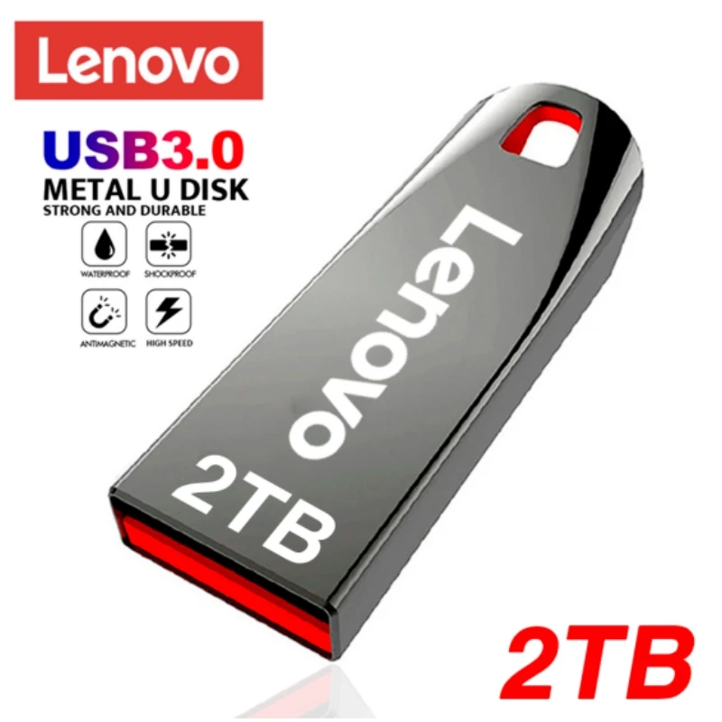 Original Lenovo 2TB USB Flash 3.0 Drive 1TB Metal Real Capacity Memory Stick Hig