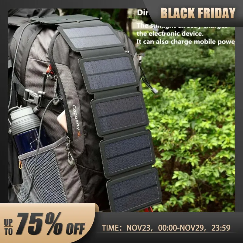 Outdoor Multifunctional Portable Solar Charging Panel Foldable 5V 1A USB Output 