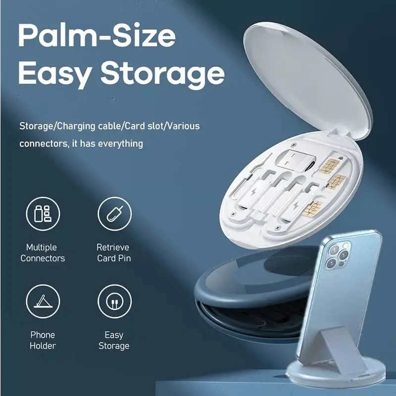PD 60W Fast Charging Cables Set Storage Box Type C Mobile Phone Data Cable USB C