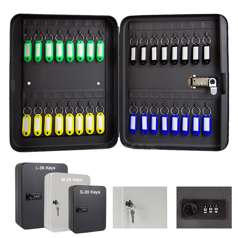 Password Multi Key Lock Box Keys Safe Storage Box Lock Spare Car Keys Organizer 